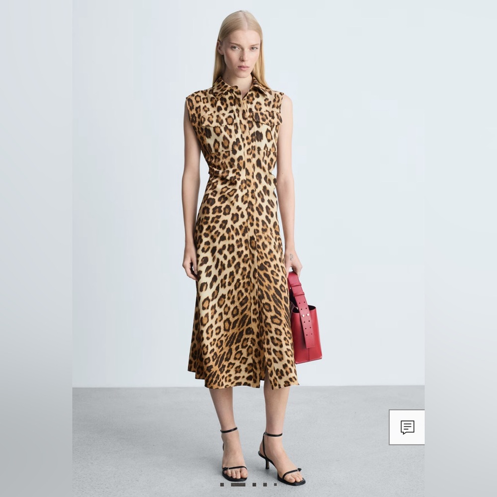 Mango Leopard satin dress